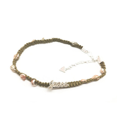 Green Textile Necklace 