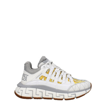 White Fabric Athletic Sneakers 