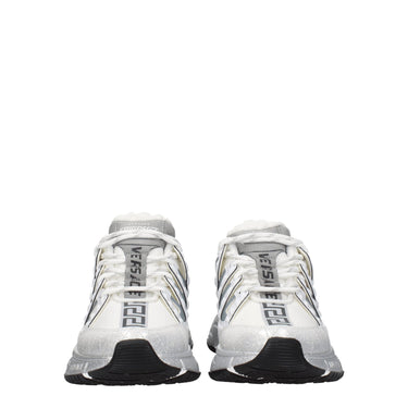 White Fabric Athletic Sneakers 