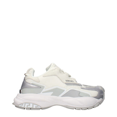 White Fabric Chunky Sneakers 