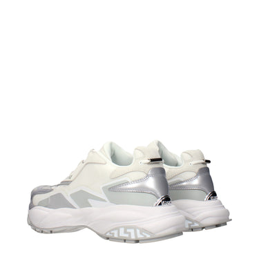 White Fabric Chunky Sneakers 