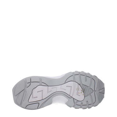 White Fabric Chunky Sneakers 